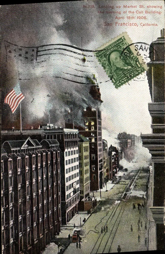 San Francisco, Kalifornien — Brand am Call Building, Market Street — Chas. Weldner, Nr. 235 - Vorderseite
