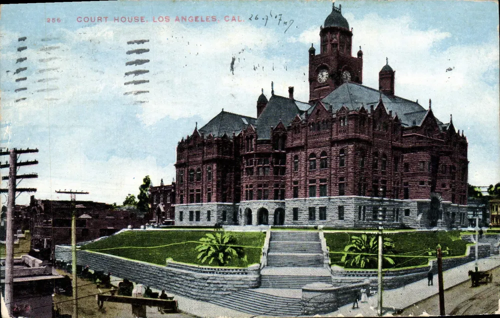Courthouse, Los Angeles, Kalifornien — Verlag Woodbury Post Cards, Nr. 256 - Vorderseite
