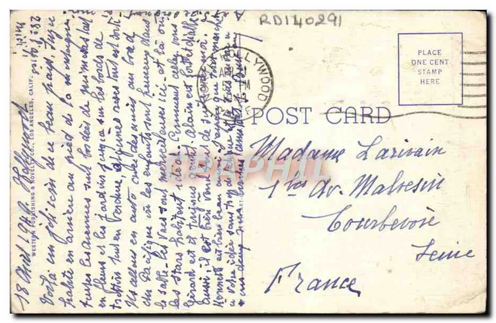 Häuser in den Hollywood Hills, Hollywood, Kalifornien — Western Publishing Co. Nr. 7B-H2069 - Rückseite