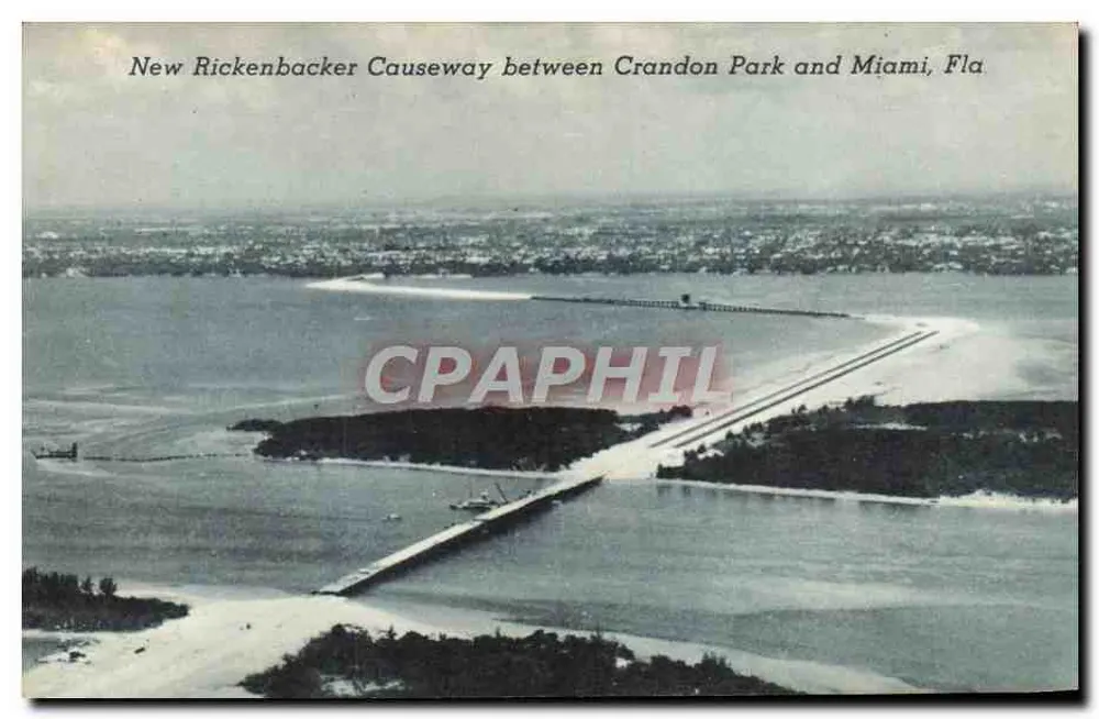 Neuer Rickenbacker Causeway zwischen Crandon Park und Miami, Florida — A-COLOURPICTURE - Verlag Boston 15, Mass. U.S.A. - Vorderseite