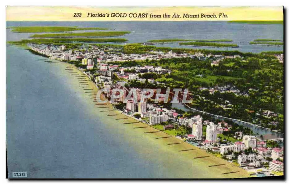 Luftbild von Miami Beach, Florida — Florida's GOLD COAST from the Air — Edition Novelti-Craft Co. - Vorderseite
