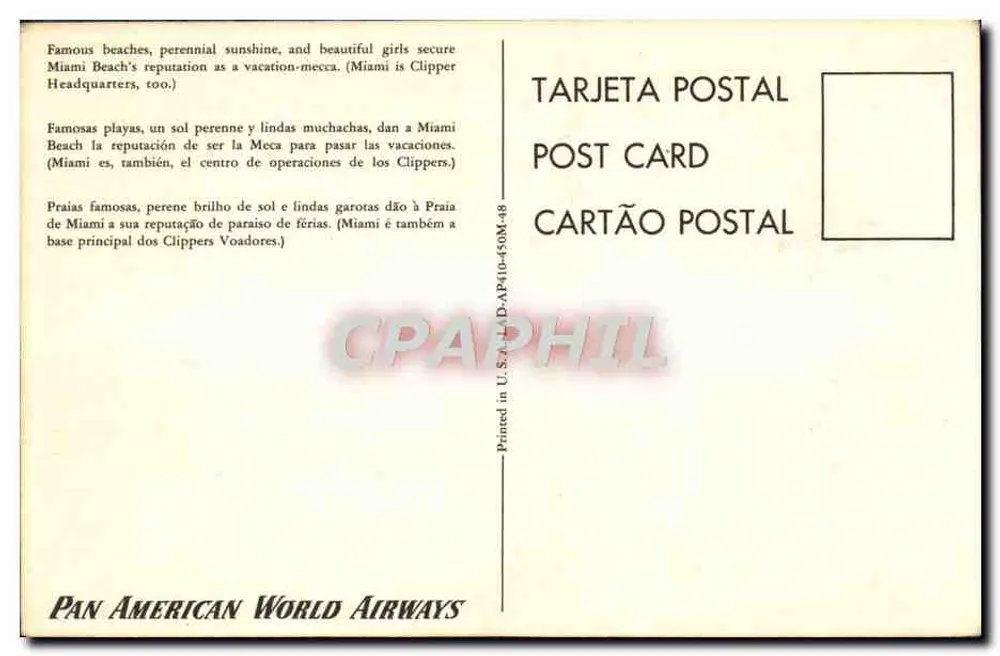 Miami Beach — playa y hoteles art déco — Pan American World Airways - Reverso