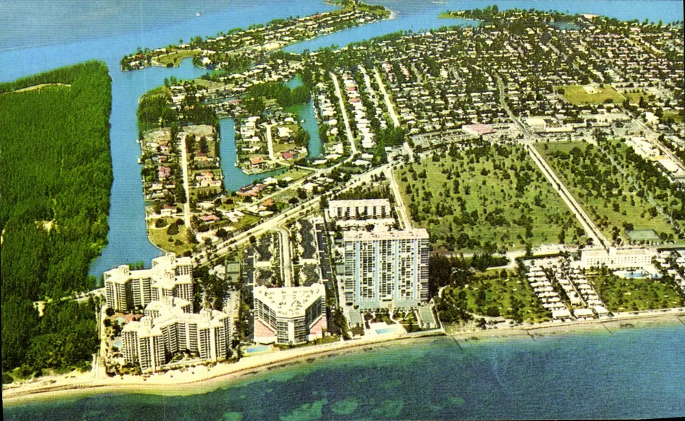 Luftbild von Key Biscayne — Florida — Verlag Gulf Stream Card Co. - Vorderseite