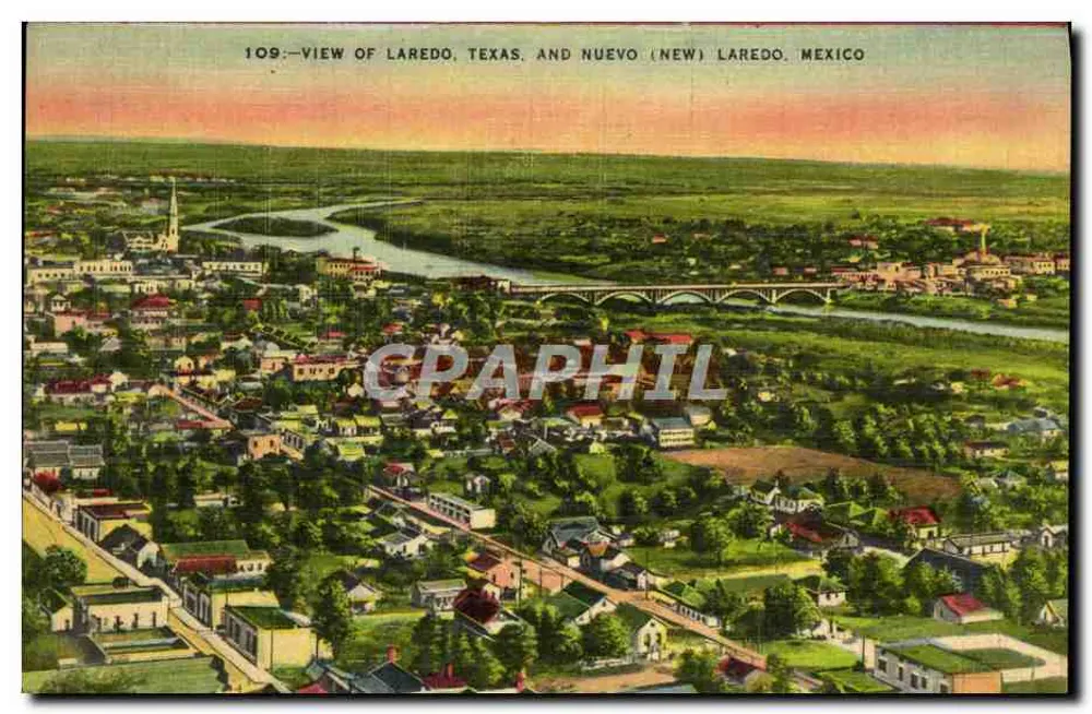 Ansicht von Laredo, Texas, und Nuevo (New) Laredo, Mexiko — Nr. 109 - Vorderseite