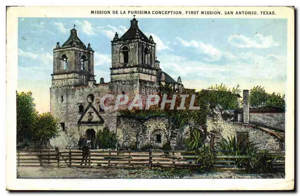 Mission der Purísima Concepción, erste Mission, San Antonio, Texas — Verlag: Veröffentlicht von N.C. Tanguy, San Antonio, Texas - Vorderseite