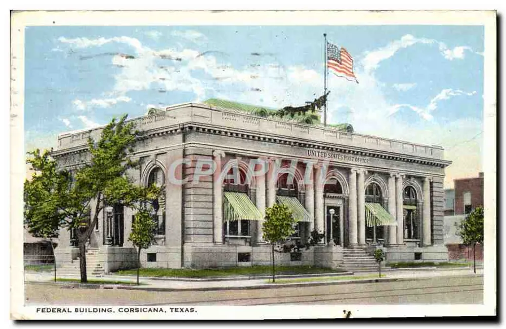 Bundesgebäude, Corsicana, Texas — United States Post Office — unbekannter Verleger - Vorderseite