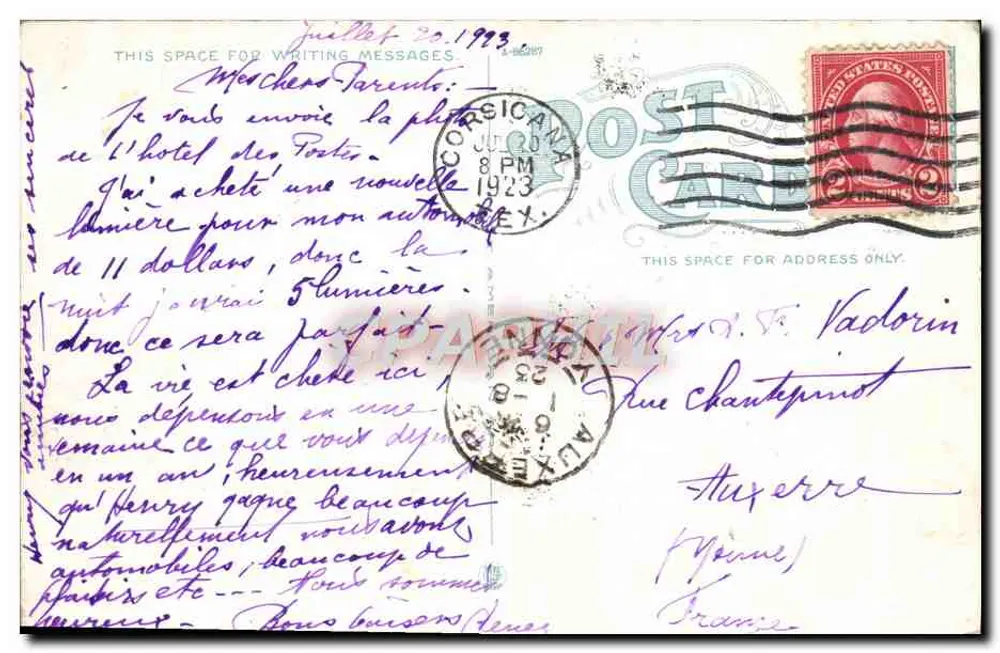 Bundesgebäude, Corsicana, Texas — United States Post Office — unbekannter Verleger - Rückseite