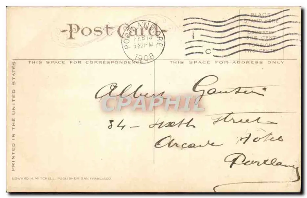 Vista geral de "The Oaks", Portland, Oregon — editor Edward H. Mitchell, n° 737 - Verso