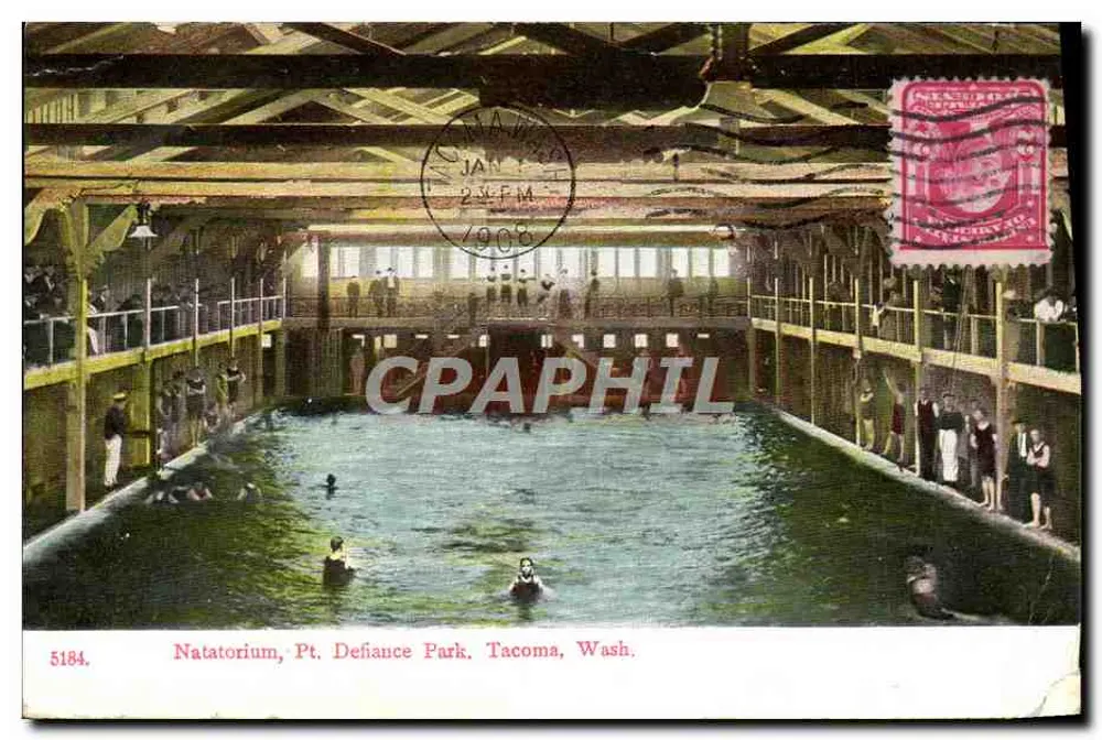 Natatorium, Pt. Defiance Park, Tacoma, Wash. — 5184 — Made in Germany - Vorderseite