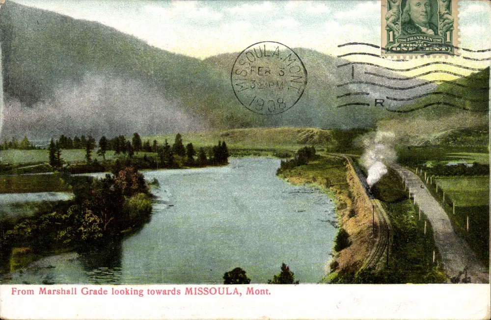 Vista dal Marshall Grade verso Missoula, Mont. — Editore non visibile, numero di serie non visibile - Recto