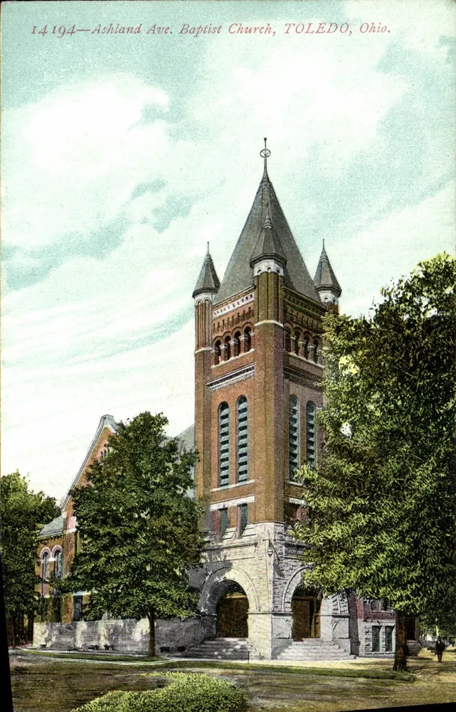 Ashland Ave. Baptist Church — Toledo, Ohio — Souvenir Post Card Co. New York - Vorderseite