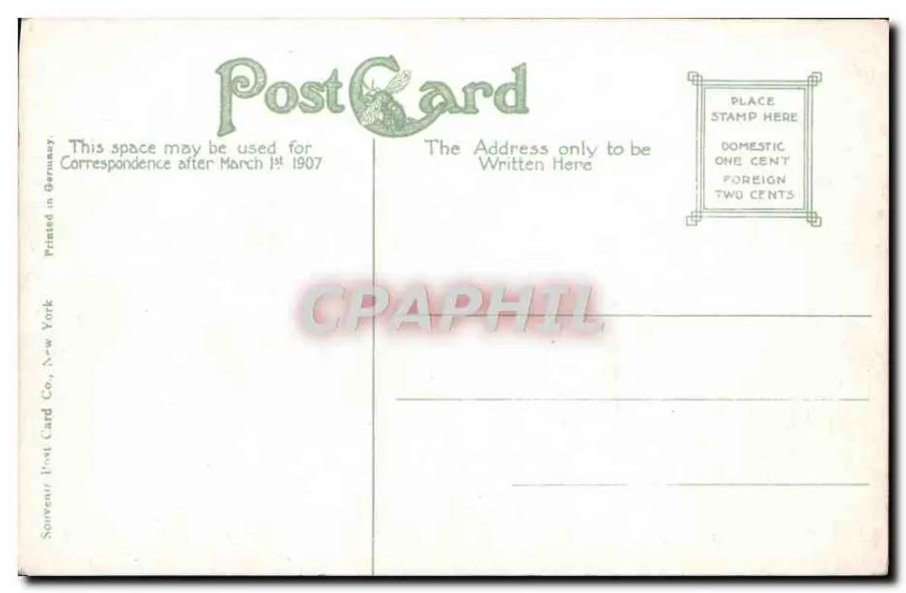 Ashland Ave. Baptist Church — Toledo, Ohio — Souvenir Post Card Co. New York - Rückseite