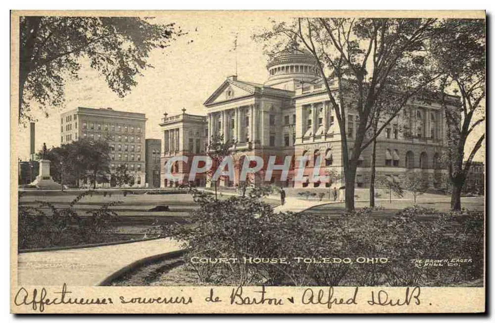 Court House, Toledo, Ohio — editor The Brown Paper Co. & Pull Co. - Frente