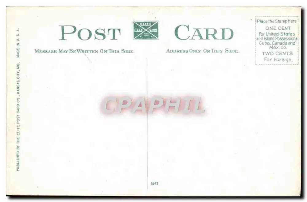 Türme auf der Terrasse der 10. Straße, Kansas City, Mo. — Verlag Elite Post Card Co., Nr. 207 - Rückseite