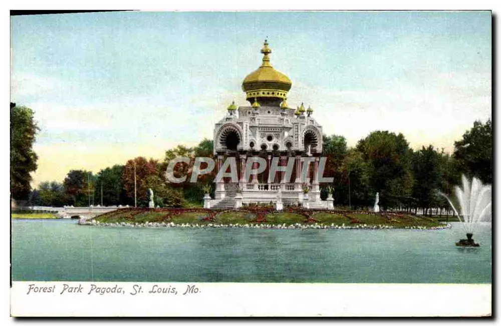 Forest Park Pagoda, St. Louis, Mo. — éditeur Illustrated Postal Card Co. New York, n° 118-3 - Awers