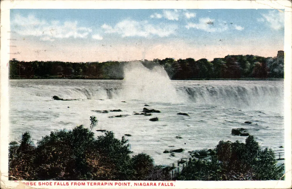 Chute du Cheval de Fer vue depuis le Terrapin Point — Niagara Falls — éditeur The F. H. New York Co. - Frente