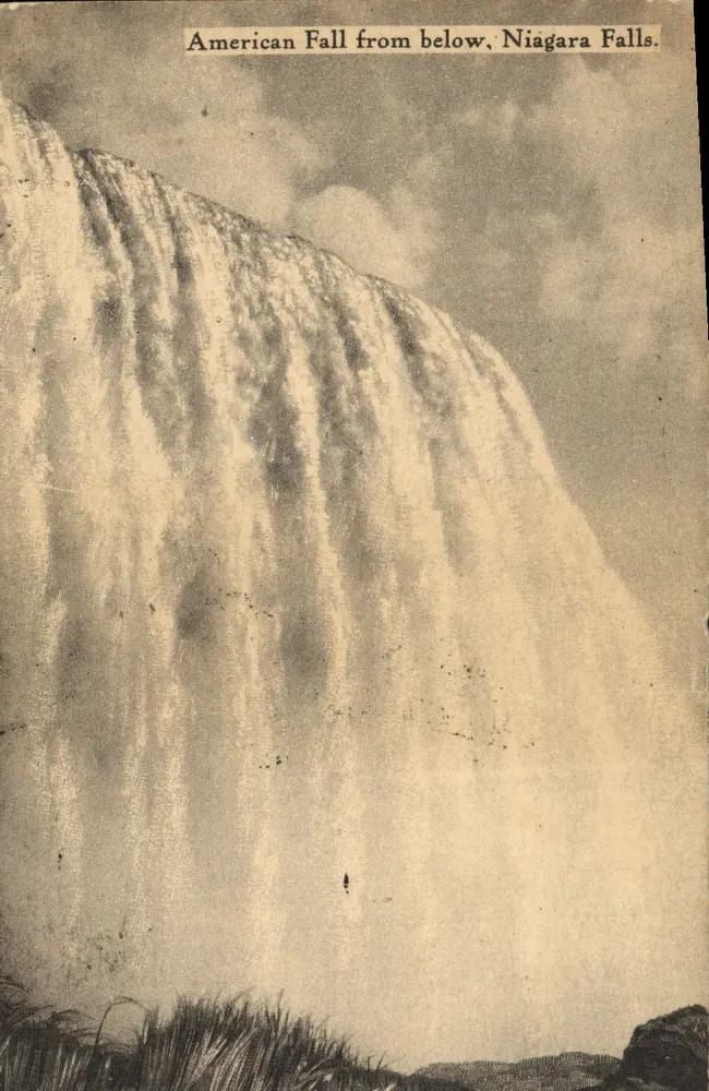 Catarata do Niagara — Vista da catarata americana de baixo — postal - Frente