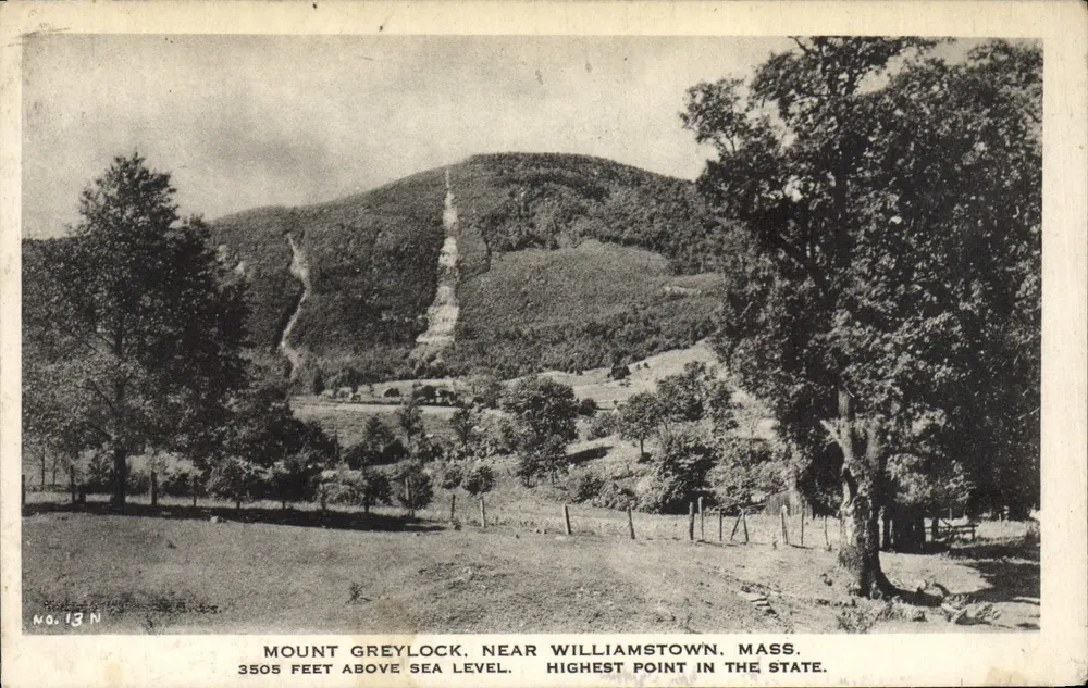 Mount Greylock, in der Nähe von Williamstown, Mass. — 3505 Fuß über dem Meeresspiegel, höchster Punkt des Bundesstaates — A. H. L. Demis, Nr. 13 N - Vorderseite