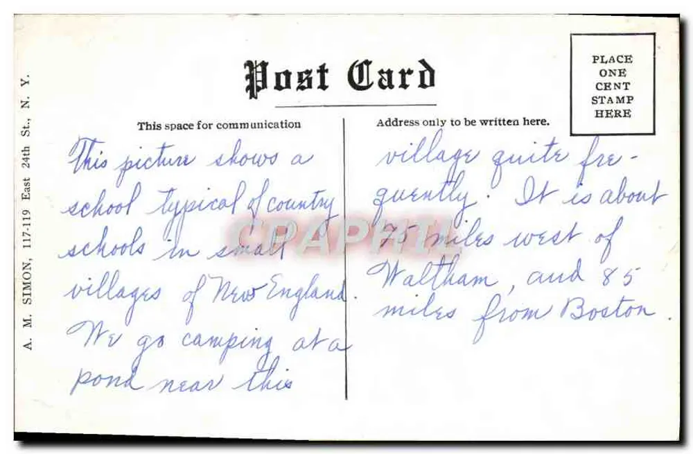 Hitchcock Academy — édifice scolaire — Hand Colored - Back