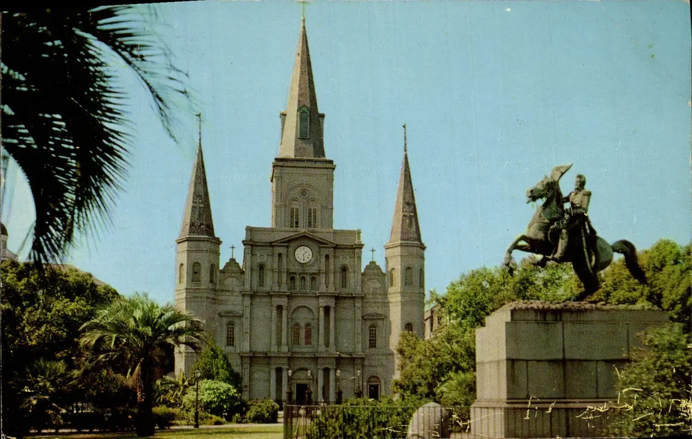 Kathedrale Saint-Louis und Jackson-Gedenkmal — New Orleans, LA - Vorderseite