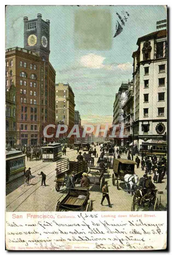 San Francisco, Californien — Ansicht von Market Street — Charles W. B. Simion, Verlag n°126 - Vorderseite