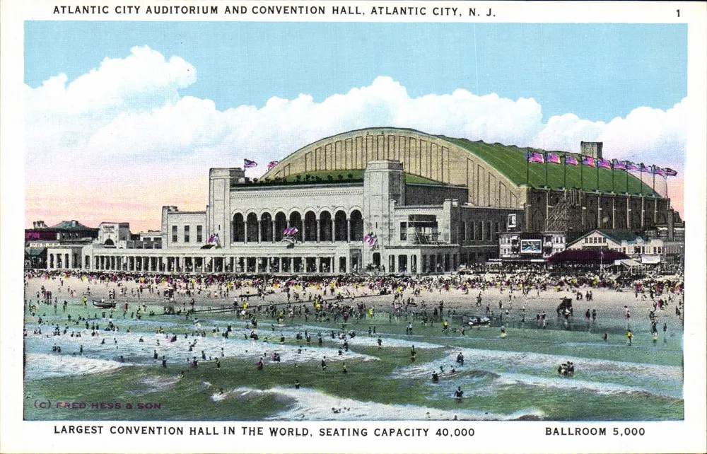 Atlantic City Auditorium e Convention Hall, Atlantic City, N.J. — Fred Hess & Son, serie 1 - Recto