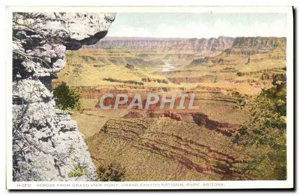 Ausblick vom Grand View Point — Grand Canyon National Park, Arizona — Fred Harvey, H-2832 - Vorderseite