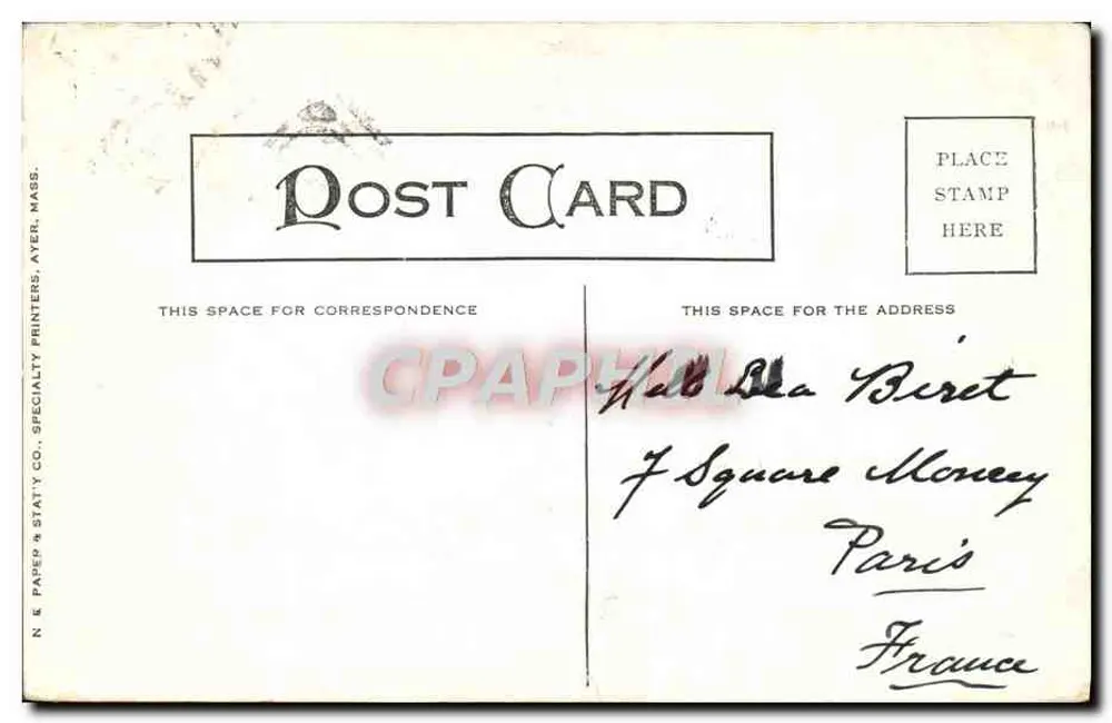 Cheney Silk Mills, Południowy Manchester, Conn. — widok z lotu ptaka fabryk — wyd. F.W. Mills, Południowy Manchester, Conn. - Rewers