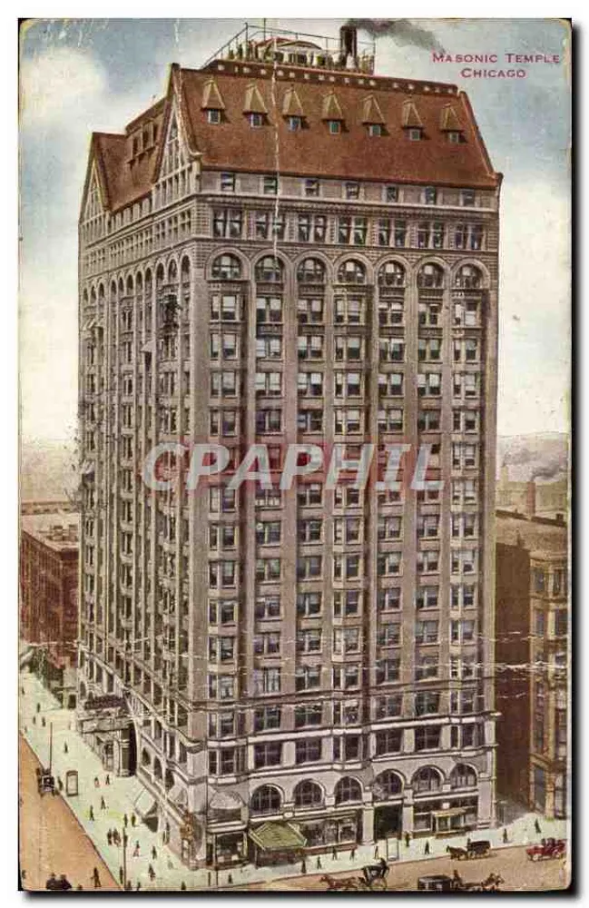 Masonic Temple — Chicago — éditeur V.O. Hammon Publishing Co. n° 1534 - Anverso