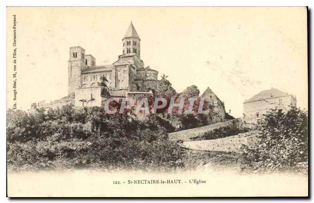 St-Nectaire-le-Haut — L'Église — Lib. Bougé-Béat, rue de l'Écu, Clermont-Ferrand, n°122 - Frente