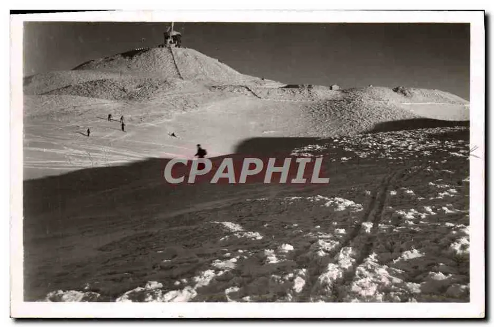 Skifahrer auf der Schneewehe des Puy de Dôme — "Real Photo" C. & P. Strasbourg — n° 196 - Vorderseite