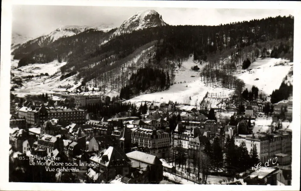 Die Auvergne — Mont-Dore unter Schnee — Allgemeiner Blick — G.d'O. — n°185 - Vorderseite