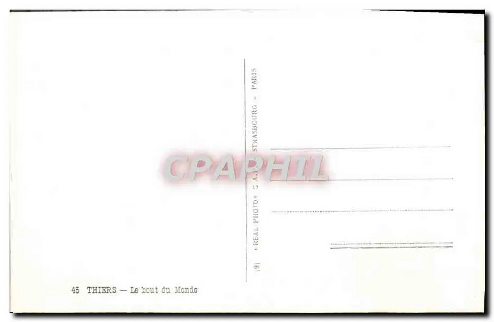 Cap — Vista do vilarejo encaixado em um cânion — Thiers, França - Verso