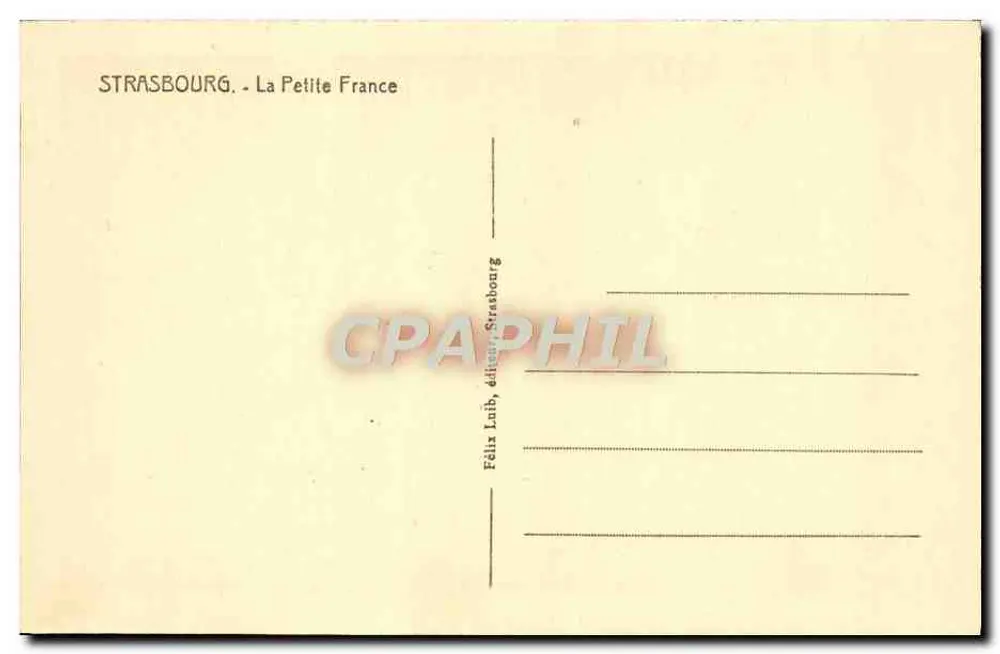 Strasbourg — La Petite France — Félix Luth, éditeur, Strasbourg - Verso