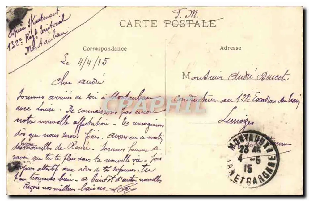 Montauban - Bolsa e Tribunal de Comércio — Edição G. R. - Verso
