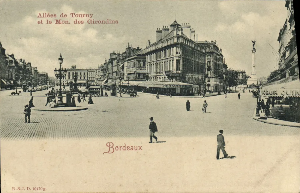 Allées de Tourny und das Denkmal der Girondins — Bordeaux — R.&J.D. 10170g - Vorderseite