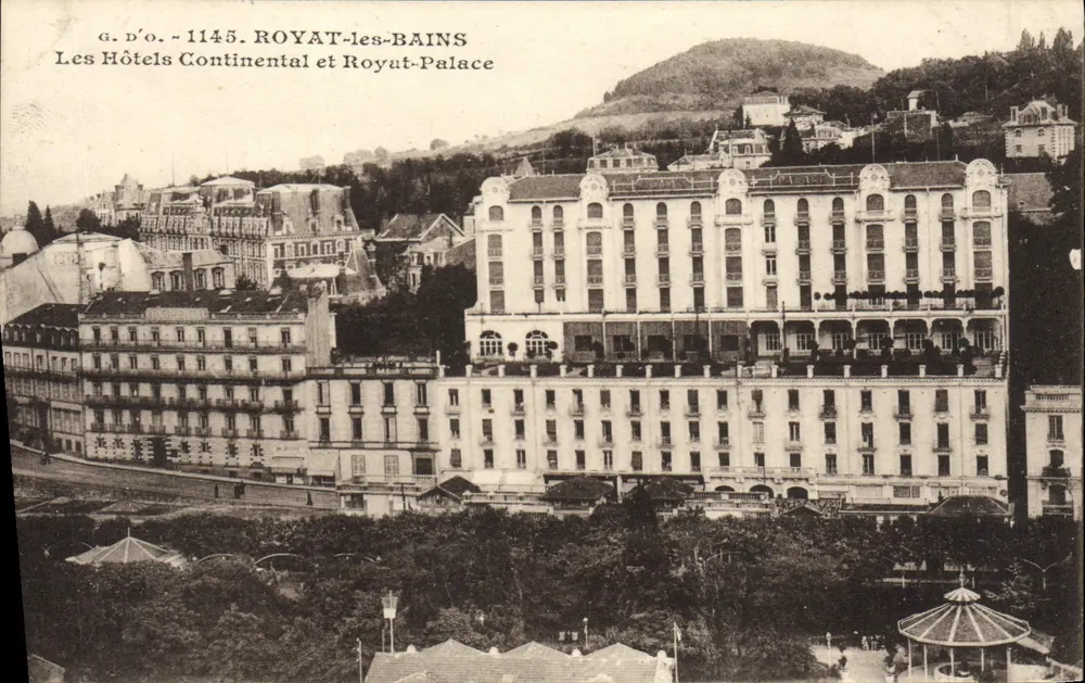 Royat-les-Bains — Les Hôtels Continental et Royat-Palace — G.D.O. n°1145 - Recto