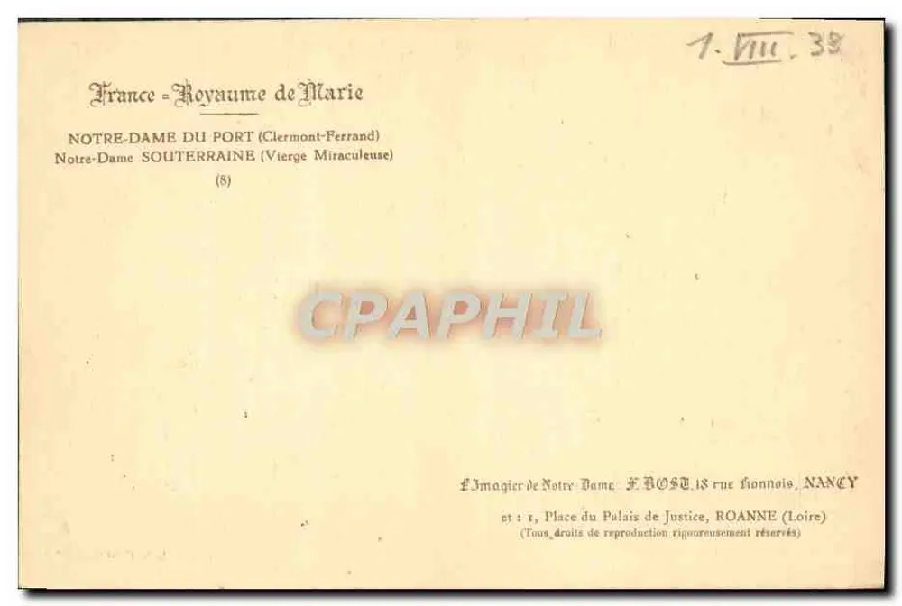Notre-Dame du Port — Clermont-Ferrand — L'Imagier de Notre-Dame F. Host - Verso