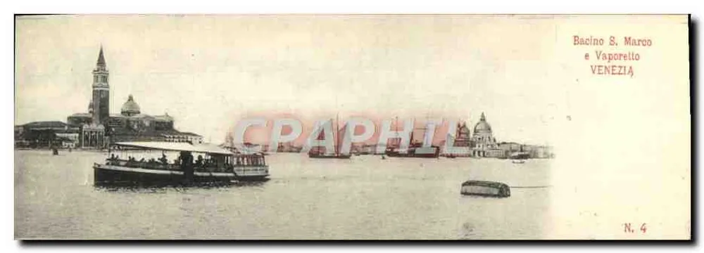 Bacino S. Marco e Vaporetto — Vénétie — G. Zapetti, N. 4 - Recto