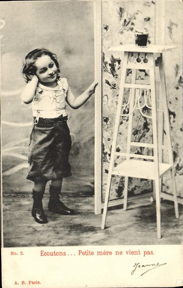 Kleine meisje — luistert met plezier — A. B. Parijs, n°2 - Voorkant