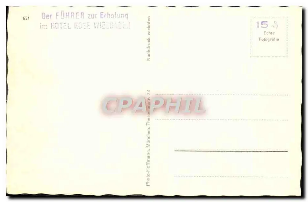 Adolf Hitler — tại Wiesbaden — Photo-Heffmann, bộ sưu tập 621 - Mặt sau