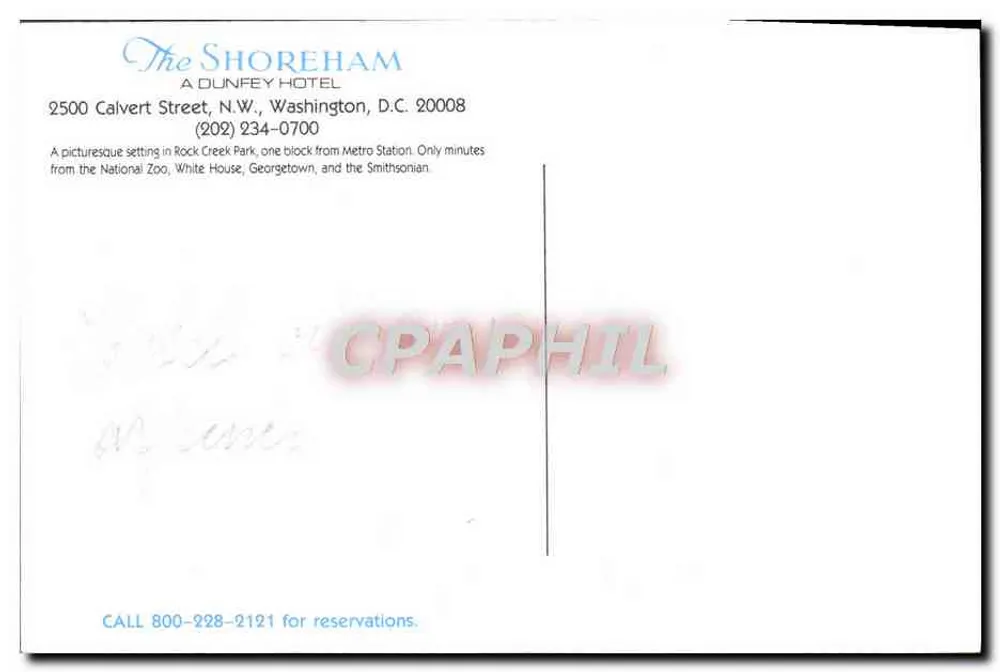 The Shoreham Hotel — Washington, D.C. — Graphphil - Verso