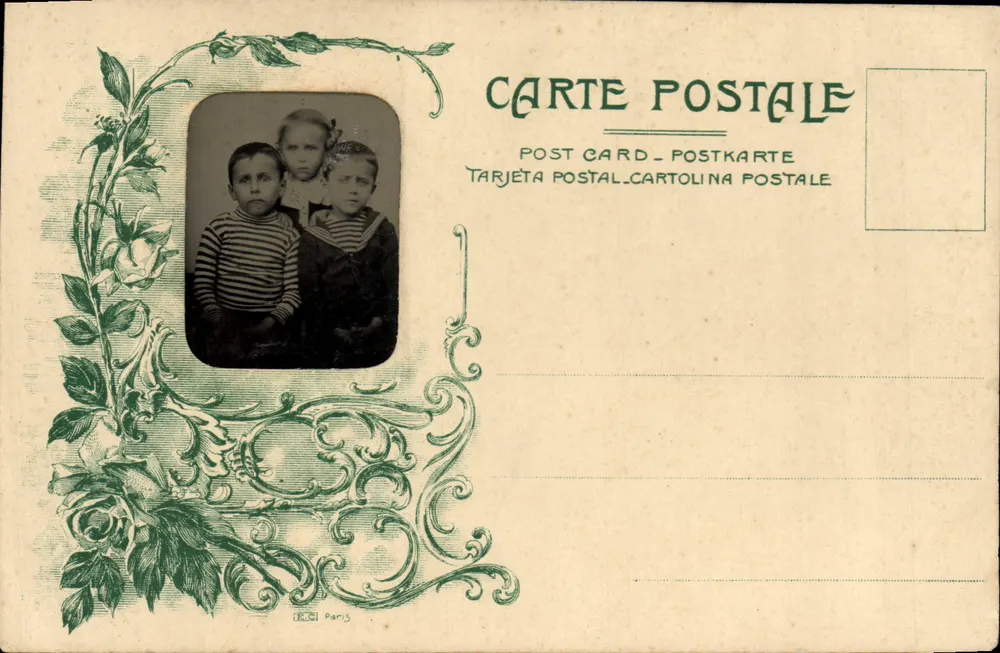 Drie kinderen — foto — Uitgever R. S. Parijs - Voorkant