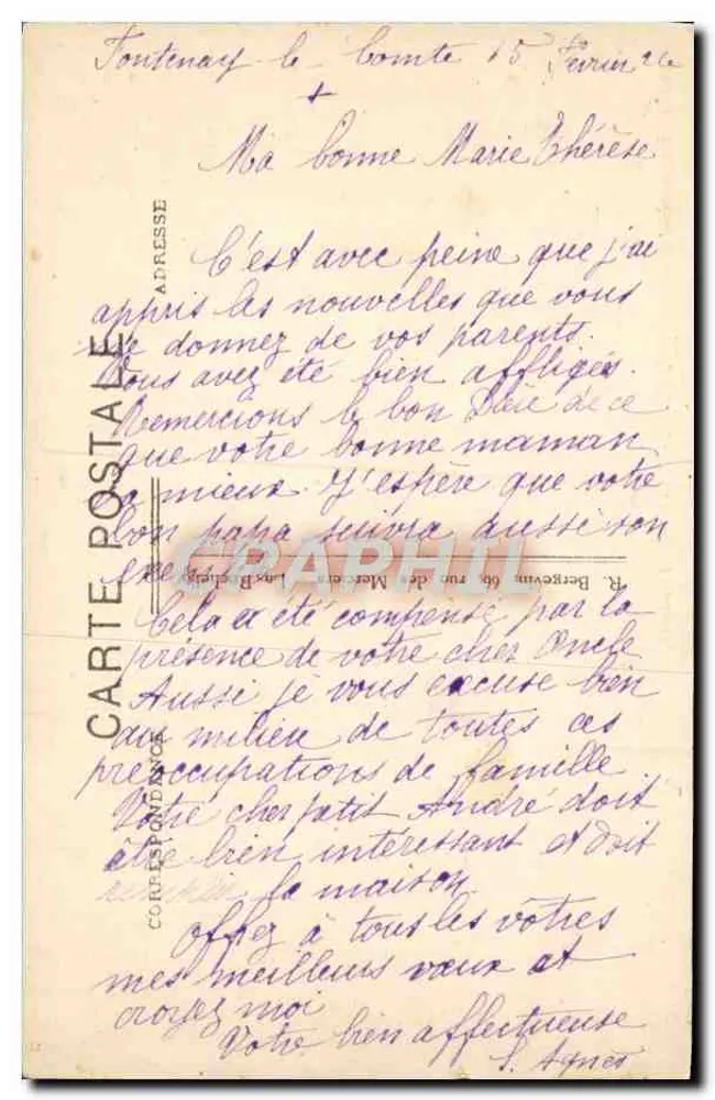 Hospital Mixto de FONTENAY-LE-COMTE (Vendée) — visão do prédio principal — n° 12545 - Verso