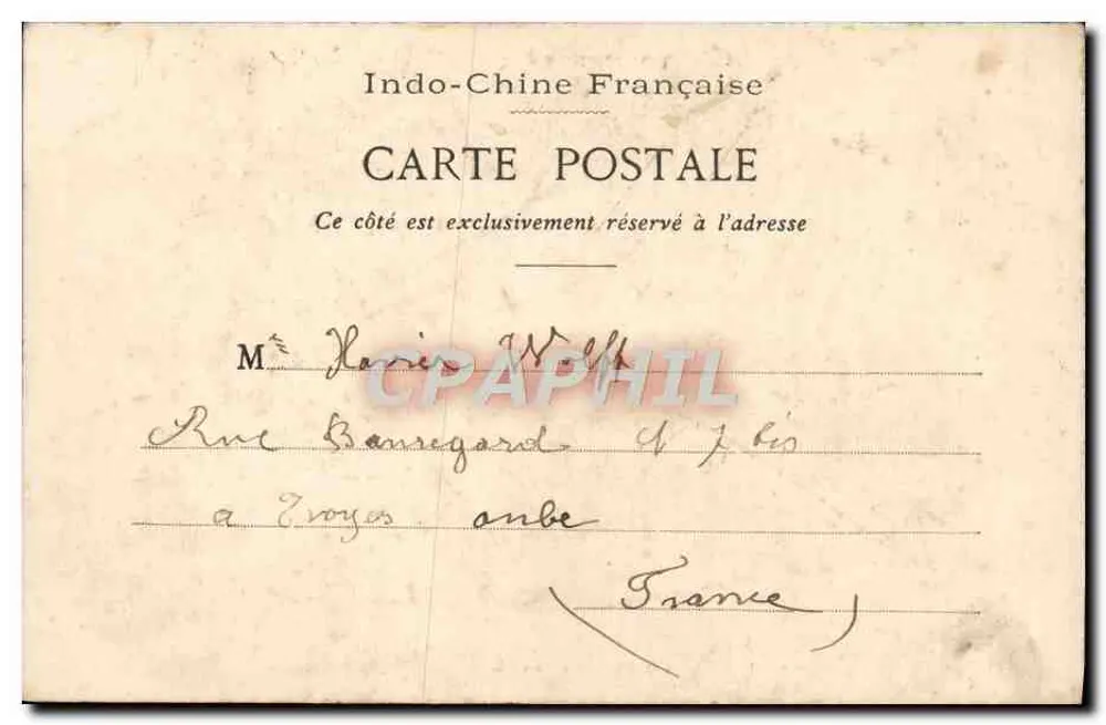 HANOI - Kathedrale (Ausgang der Messe) — Sammlung Fr. Moreau, n°3 - Rückseite