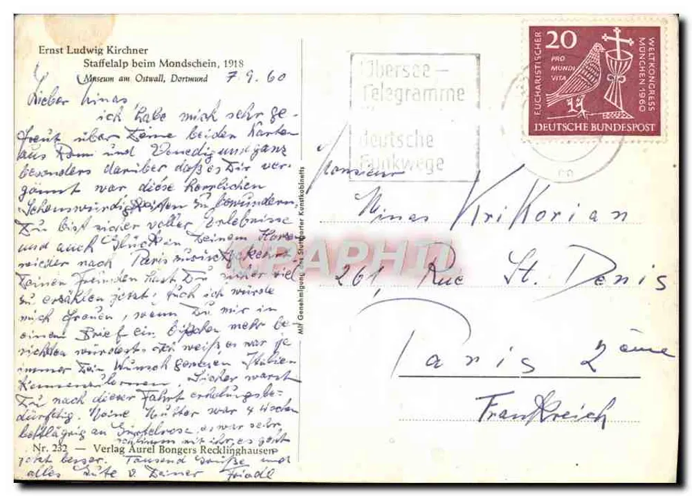 Paesaggio con Luna — Staffelalp, 1960 — Verlag Aurel Bongers Recklinghausen - Verso