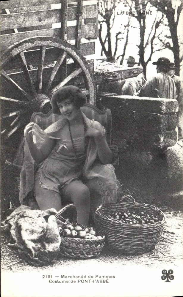Obstverkäufer — Kleidung von Pont-l'Abbé — Bretagne, Nr. 2191 - Vorderseite