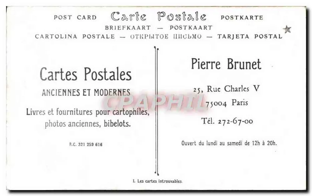 Obstverkäufer — Kleidung von Pont-l'Abbé — Bretagne, Nr. 2191 - Rückseite