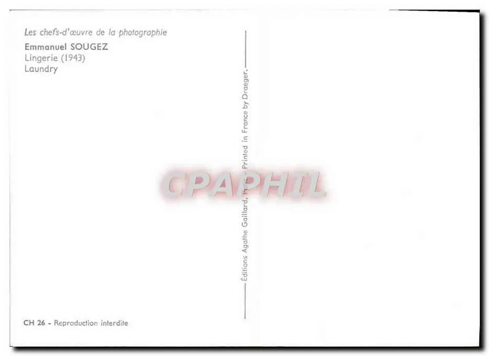 Lingerie — Serie CH 26 — Edizioni Gaillarde, Francia - Verso