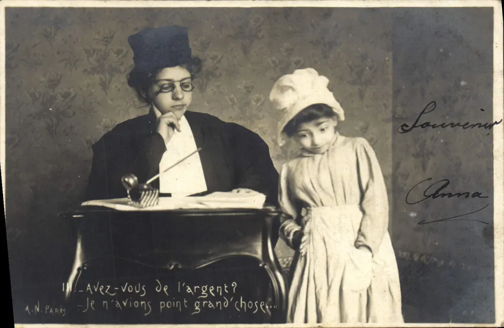 Frau und Kind — komische Szene — A.N. PARIS, Nr. III - Vorderseite